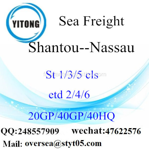 Fret maritime de Port de Shantou expédition à Nassau